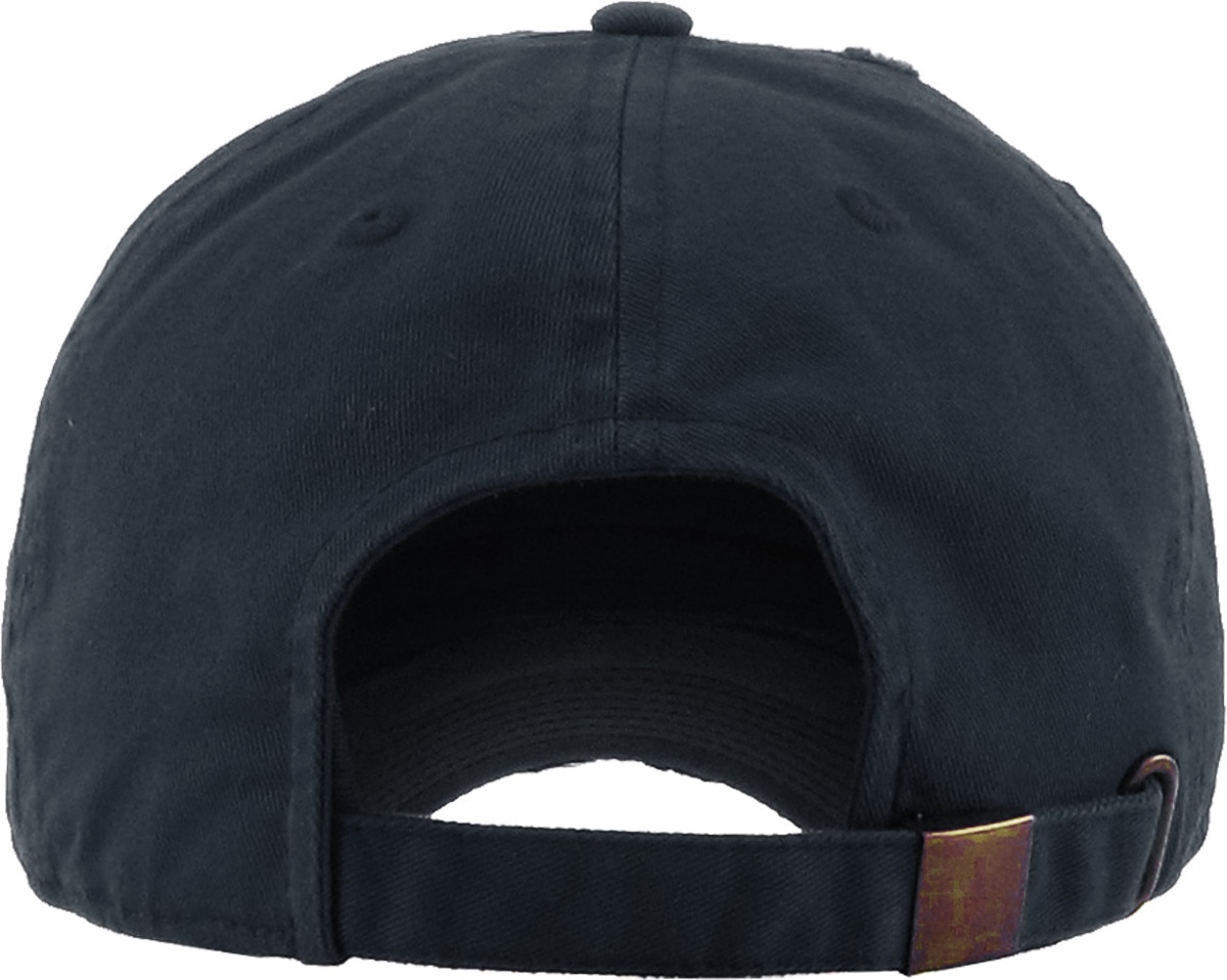 Navy Blue Distressed Vintage Baseball Cap Back View